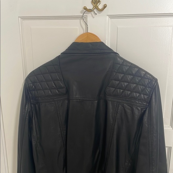 All Saints Kushiro Leather Biker Jacket Medium - Picture 10 of 12
